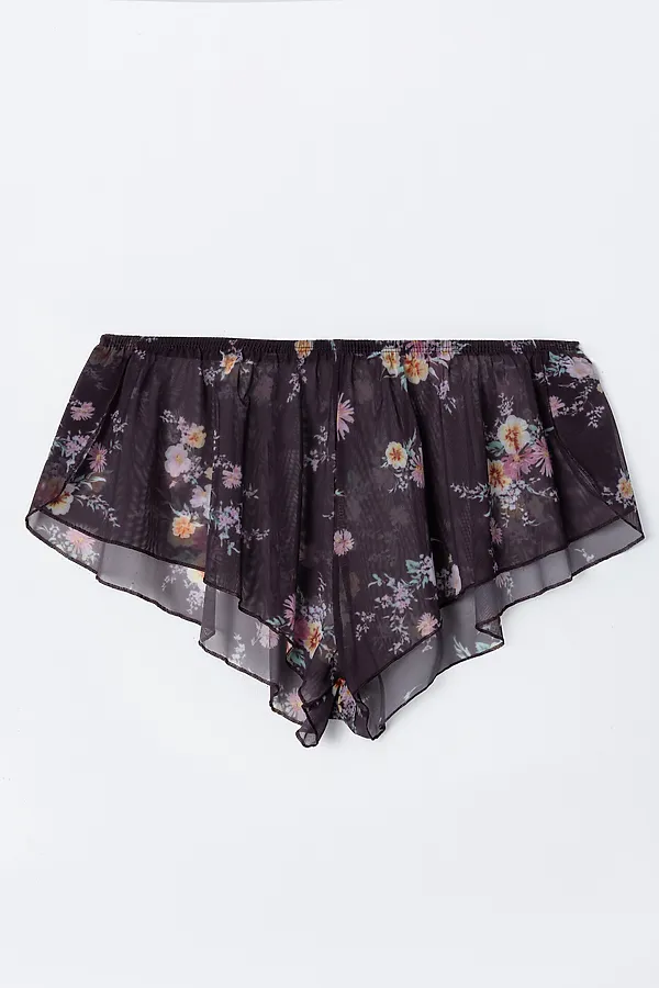 Комплект женский (блуза, шорты) MARK FORMELLE, цветы на коричневом - фото 2