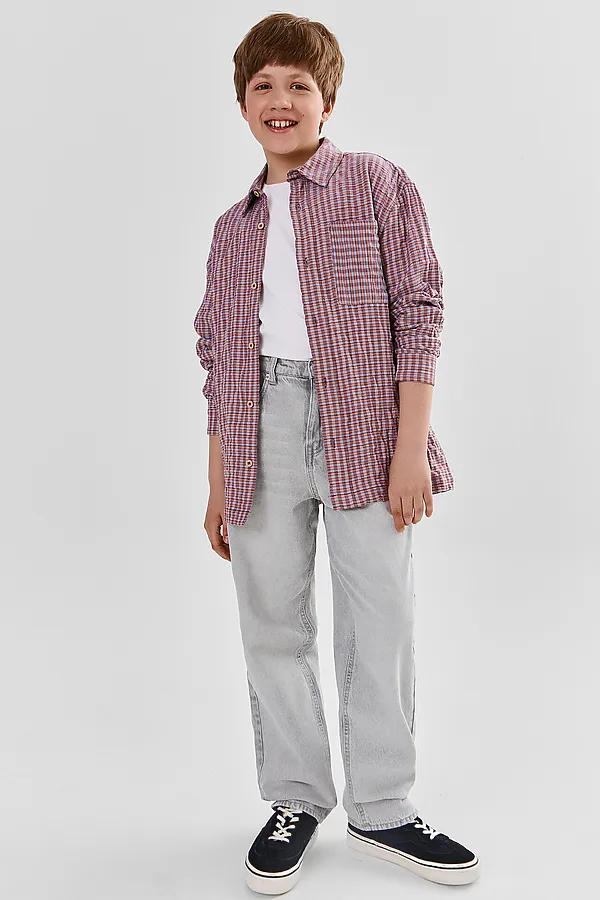 Рубашка для мальчиков MARK FORMELLE, красно -голубая клетка - фото 2