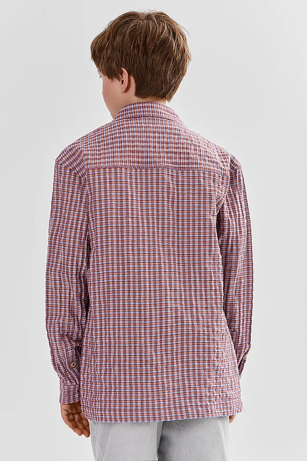 Рубашка для мальчиков MARK FORMELLE, красно -голубая клетка - фото 2