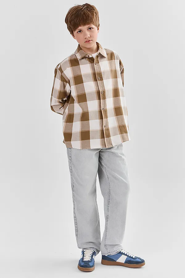 Рубашка для мальчиков MARK FORMELLE, коричневая клетка - фото 2