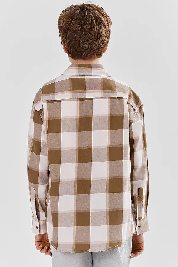 Рубашка для мальчиков MARK FORMELLE, коричневая клетка - фото 2