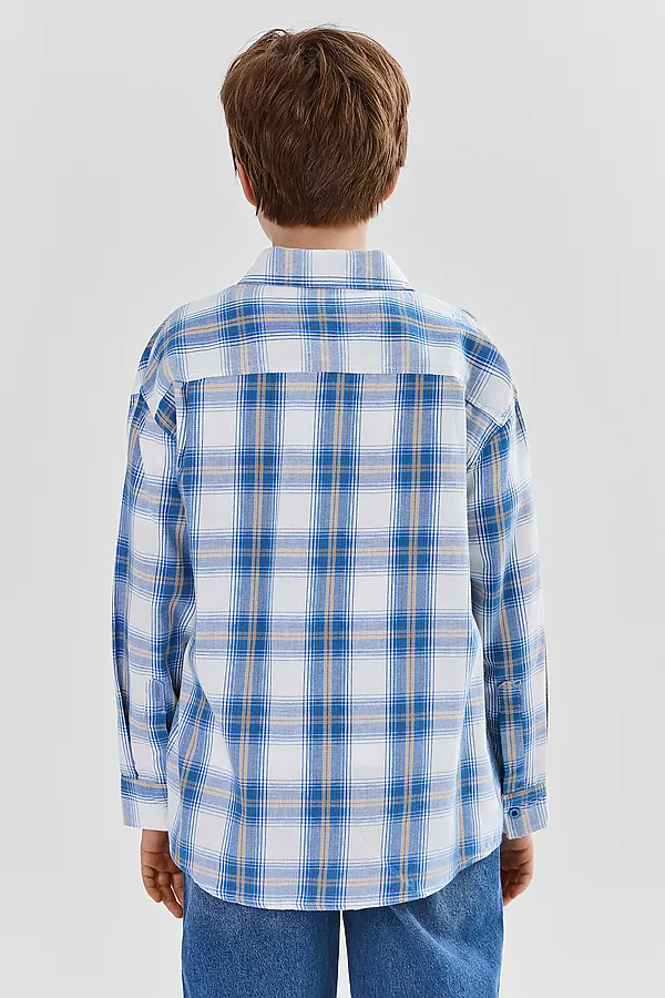 Рубашка для мальчиков MARK FORMELLE, синяя клетка - фото 2