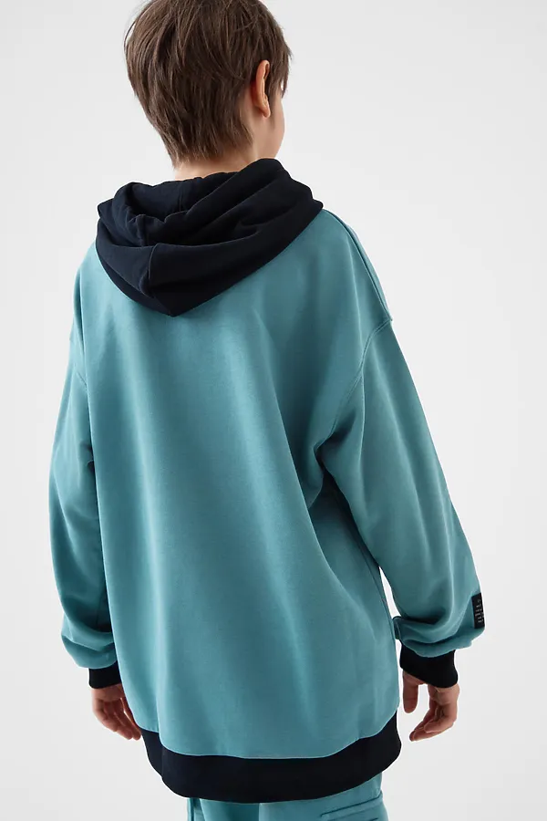 Толстовка трикотажная для мальчиков PLAYTODAY, бирюзовый - фото 2