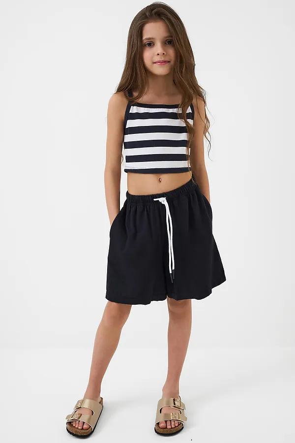 Шорты трикотажные для девочек, 2 шт в комплекте PLAYTODAY, темно-серый,белый - фото 2