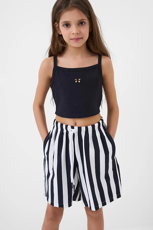 Шорты трикотажные для девочек, 2 шт в комплекте PLAYTODAY, темно-серый,белый - фото 2