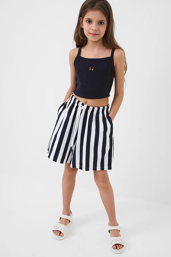 Шорты трикотажные для девочек, 2 шт в комплекте PLAYTODAY, темно-серый,белый - фото 2