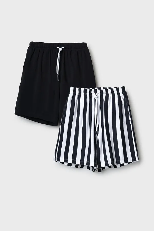 Шорты трикотажные для девочек, 2 шт в комплекте PLAYTODAY, темно-серый,белый - фото 2