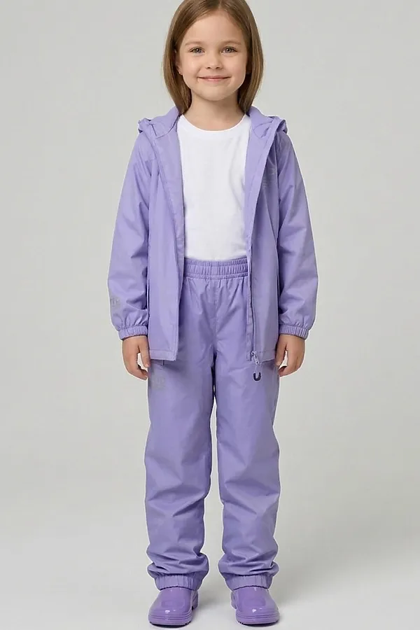 Куртка водонепроницаемая с полиуретановым покрытием для девочек PLAYTODAY, сиреневый - фото 2
