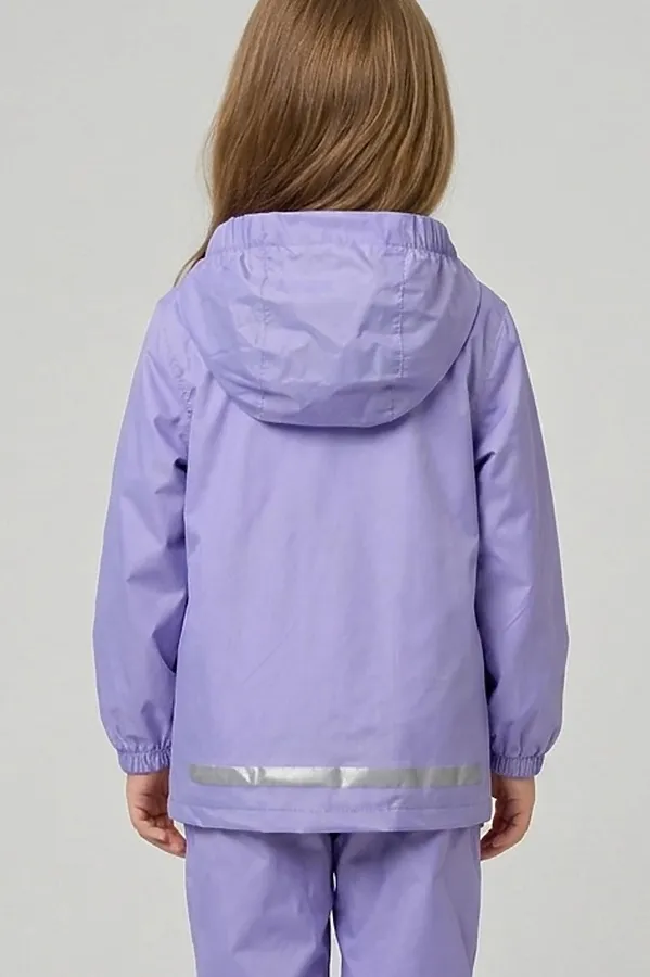 Куртка водонепроницаемая с полиуретановым покрытием для девочек PLAYTODAY, сиреневый - фото 2