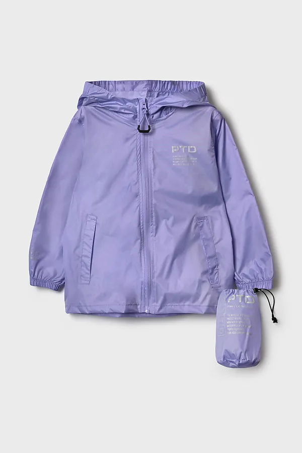 Куртка водонепроницаемая с полиуретановым покрытием для девочек PLAYTODAY, сиреневый - фото 2