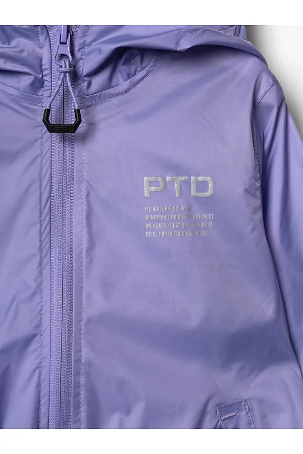 Куртка водонепроницаемая с полиуретановым покрытием для девочек PLAYTODAY, сиреневый - фото 2