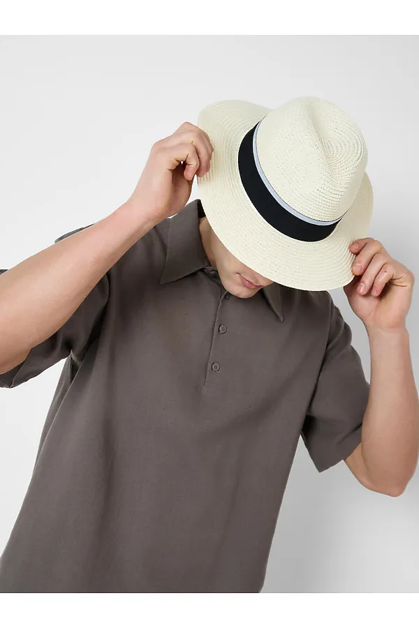 Шляпа соломенная для мужчин PLAYTODAY, белый - фото 2
