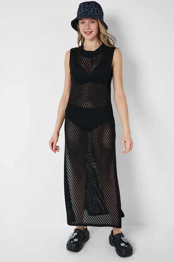 Платье-туника трикотажное для женщин PLAYTODAY, черный - фото 2