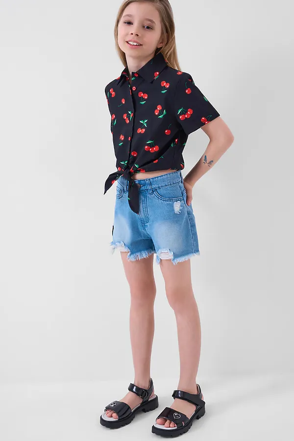 Рубашка текстильная для девочек PLAYTODAY, разноцветный - фото 2