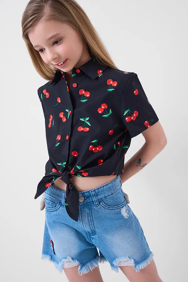 Рубашка текстильная для девочек PLAYTODAY, разноцветный - фото 2