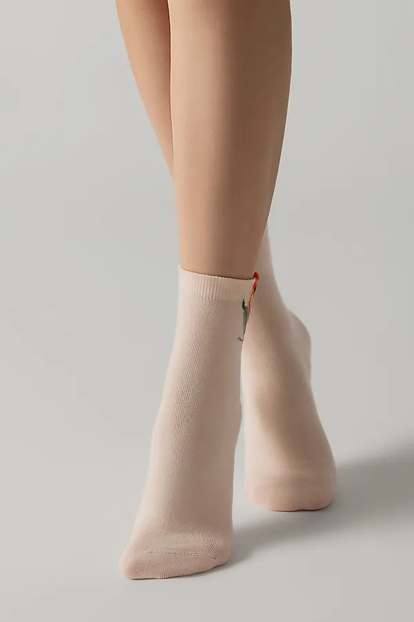 CONTE CLASSIC Носки женские из хлопка с пикотом «Протея» CONTE ELEGANT, персиковый - фото 2