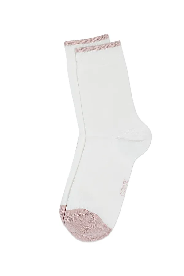 CONTE CLASSIC Носки женские CONTE ELEGANT, молочный-пепельно-розовый - фото 2
