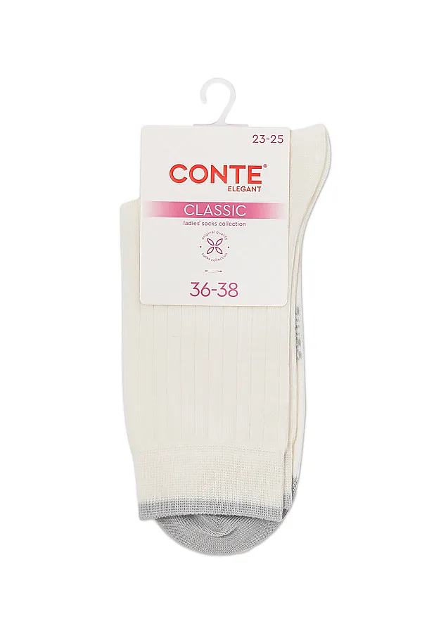 CONTE CLASSIC Носки женские CONTE ELEGANT, молочный-серый - фото 2