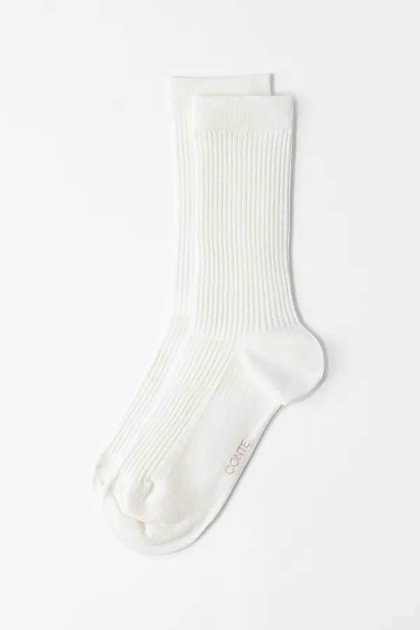 CONTE CLASSIC Хлопковые носки в рубчик CONTE ELEGANT, молочный - фото 2