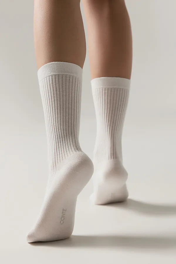 CONTE CLASSIC Хлопковые носки в рубчик CONTE ELEGANT, молочный - фото 2