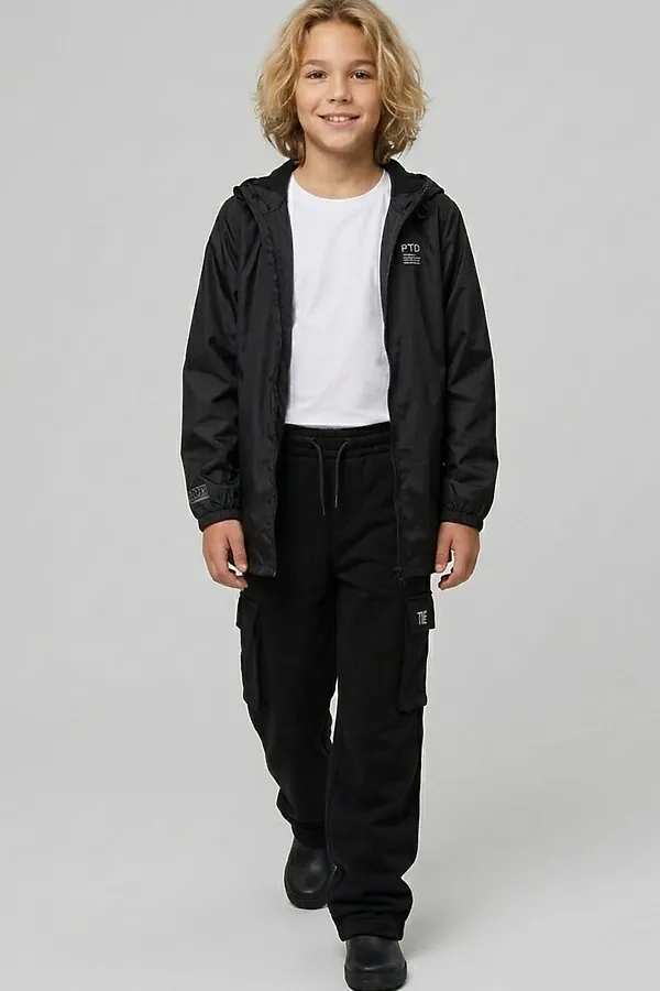 Куртка водонепроницаемая с полиуретановым покрытием для мальчиков PLAYTODAY, черный - фото 2