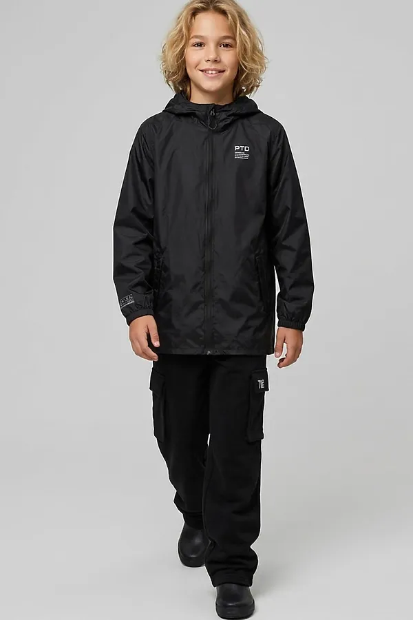 Куртка водонепроницаемая с полиуретановым покрытием для мальчиков PLAYTODAY, черный - фото 2