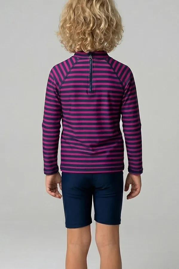 Плавательный костюм трикотажный для мальчиков PLAYTODAY, тёмно-синий,малиновый - фото 2