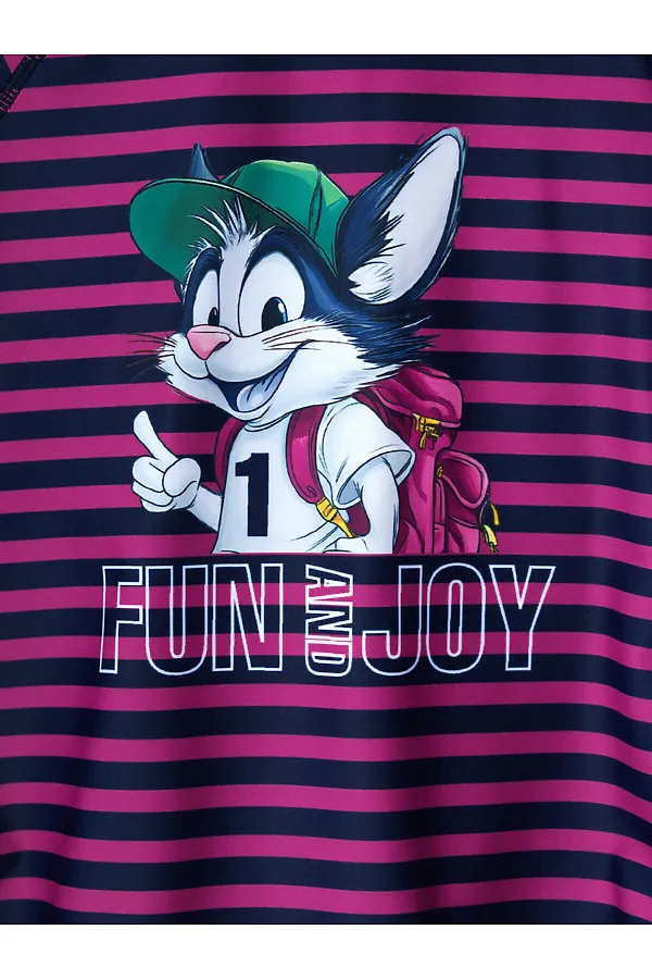 Плавательный костюм трикотажный для мальчиков PLAYTODAY, тёмно-синий,малиновый - фото 2