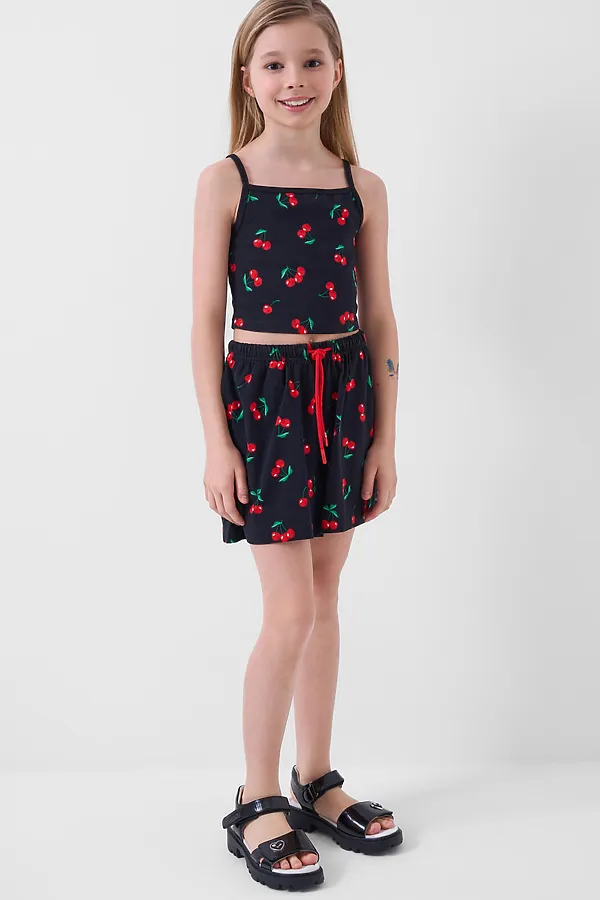 Комплект трикотажный для девочек: топ, шорты PLAYTODAY, разноцветный - фото 2