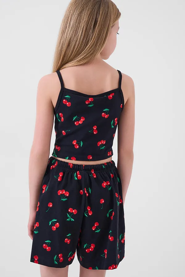 Комплект трикотажный для девочек: топ, шорты PLAYTODAY, разноцветный - фото 2