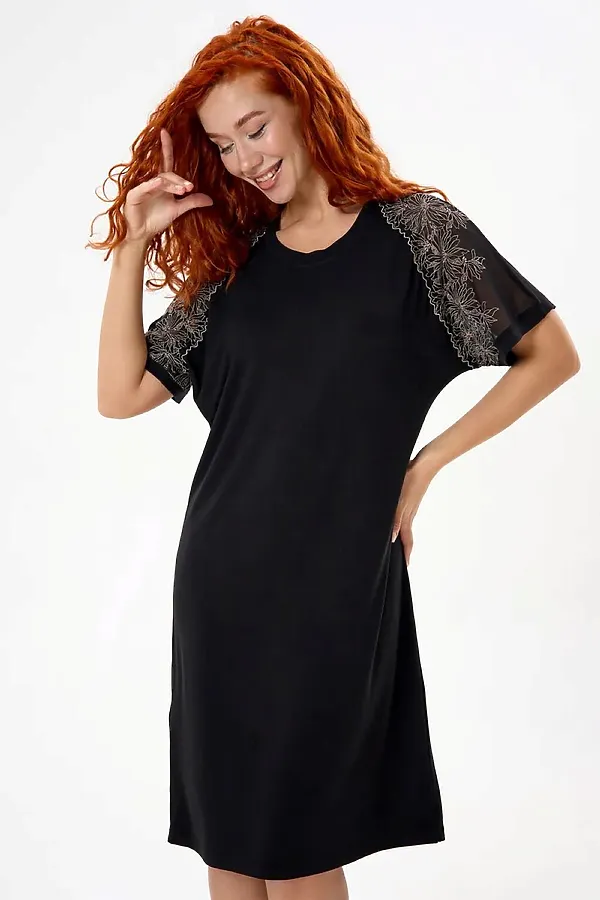 Сорочка Варя НАТАЛИ, черный - фото 2