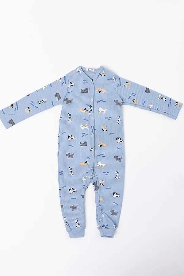 Комбинезон нательный детский (2шт.) MARK FORMELLE, собачки на голубом +собачки на сером - фото 2