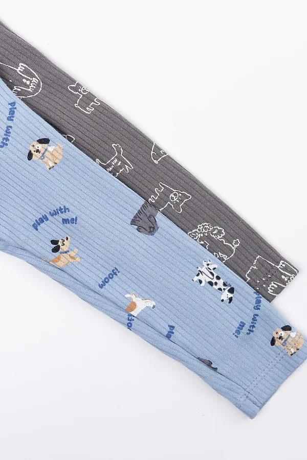 Комбинезон нательный детский (2шт.) MARK FORMELLE, собачки на голубом +собачки на сером - фото 2