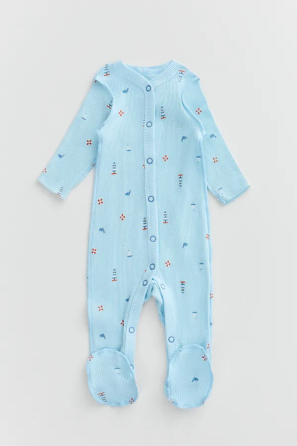 Комбинезон нательный детский (2шт.) MARK FORMELLE, маяк на голубом небе +серо -синий - фото 2
