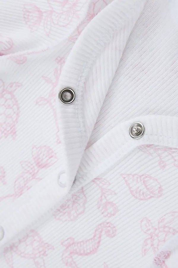 Комбинезон нательный детский (2шт.) MARK FORMELLE, ракушки на белом +розовые румяна - фото 2