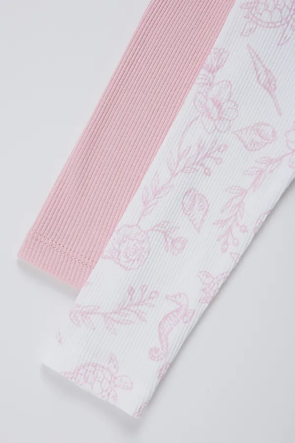 Комбинезон нательный детский (2шт.) MARK FORMELLE, ракушки на белом +розовые румяна - фото 2