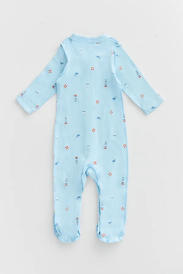 Комбинезон нательный детский (2шт.) MARK FORMELLE, маяк на голубом небе +серо -синий - фото 2