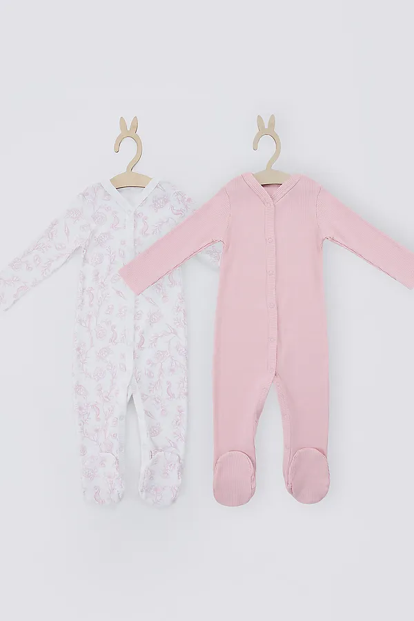 Комбинезон нательный детский (2шт.) MARK FORMELLE, ракушки на белом +розовые румяна - фото 2