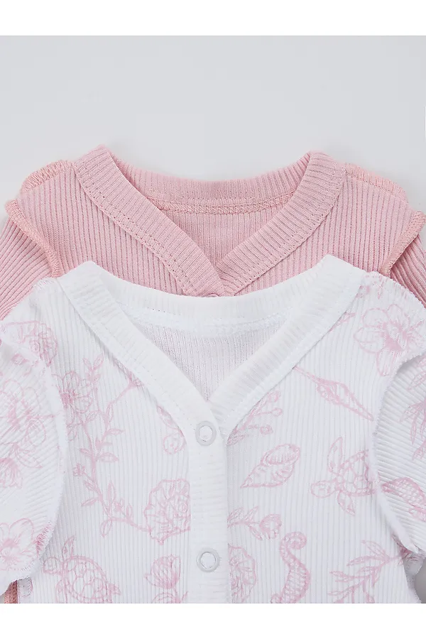 Комбинезон нательный детский (2шт.) MARK FORMELLE, ракушки на белом +розовые румяна - фото 2