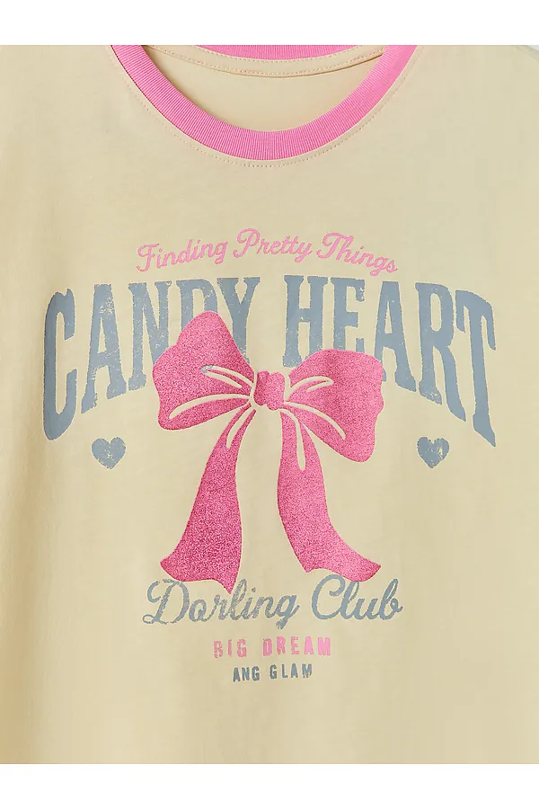 Комплект для девочек (футболка, шорты) MARK FORMELLE, лимонный лед +печать - фото 2