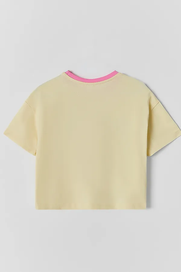 Комплект для девочек (футболка, шорты) MARK FORMELLE, лимонный лед +печать - фото 2