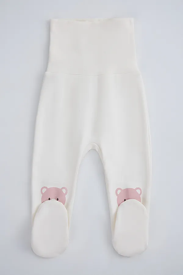 Ползунки детские (3шт.) MARK FORMELLE, молочный +серо-коричневый +серебр.розовый +печать - фото 2