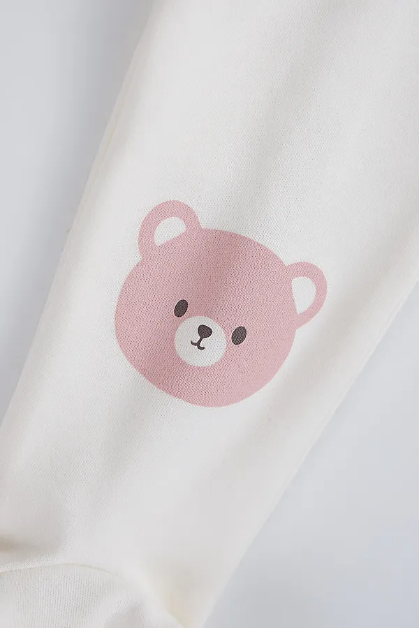 Ползунки детские (3шт.) MARK FORMELLE, молочный +серо-коричневый +серебр.розовый +печать - фото 2