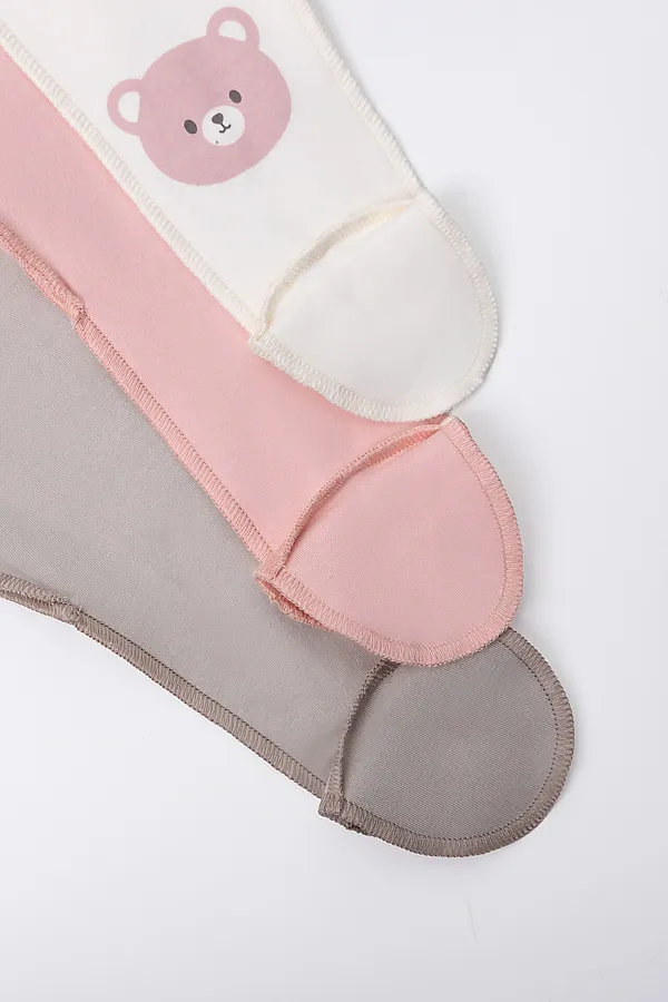 Ползунки детские (3шт.) MARK FORMELLE, молочный +серо-коричневый +серебр.розовый +печать - фото 2