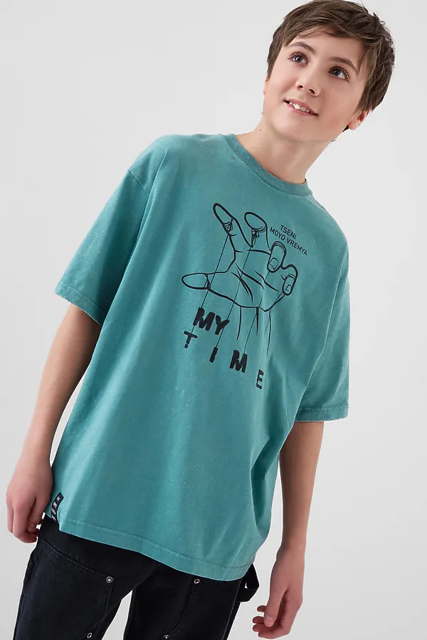 Фуфайка трикотажная для мальчиков (футболка) PLAYTODAY, серый - фото 2