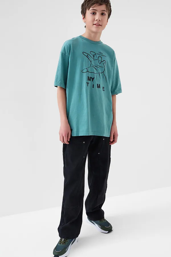 Фуфайка трикотажная для мальчиков (футболка) PLAYTODAY, серый - фото 2