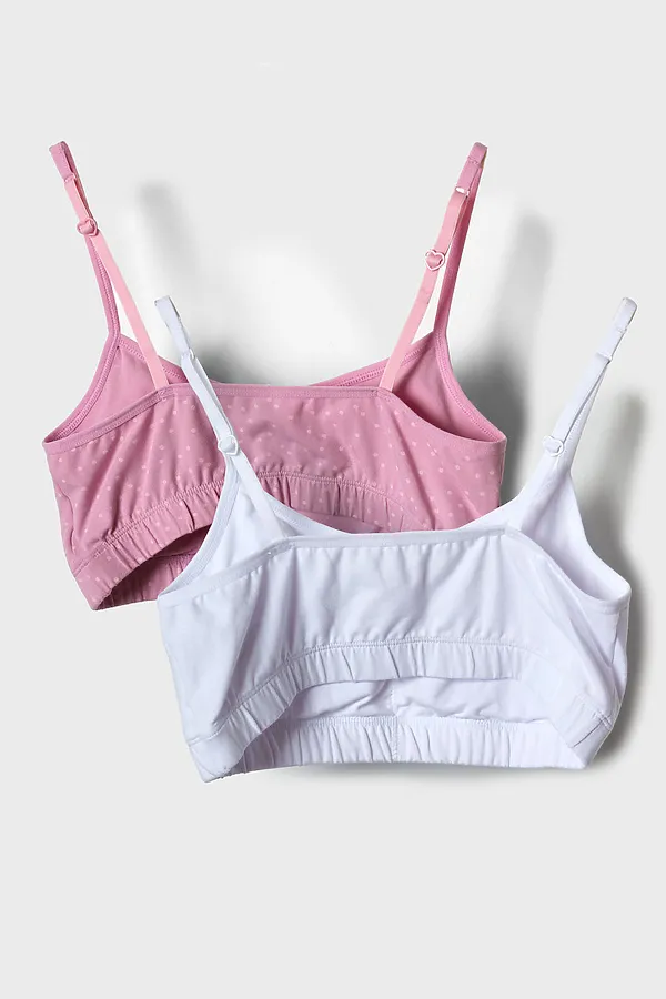 Топ трикотажный для девочек, 2 шт в комплекте PLAYTODAY, белый,розовый,светло-розовый - фото 2
