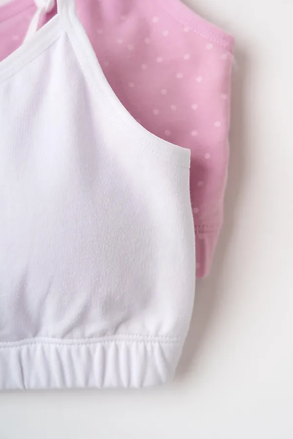 Топ трикотажный для девочек, 2 шт в комплекте PLAYTODAY, белый,розовый,светло-розовый - фото 2
