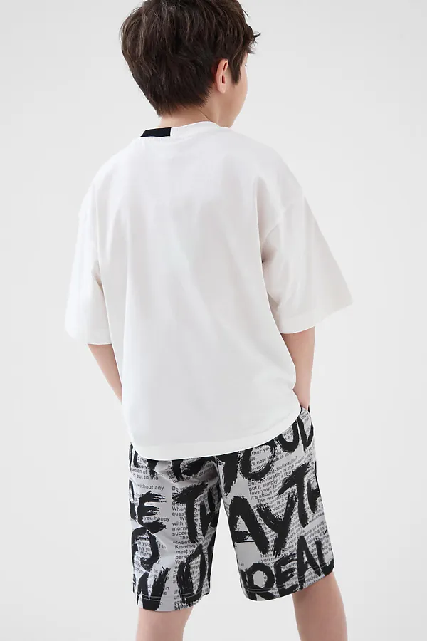 Комплект трикотажный для мальчиков: фуфайка (футболка), шорты PLAYTODAY, разноцветный - фото 2