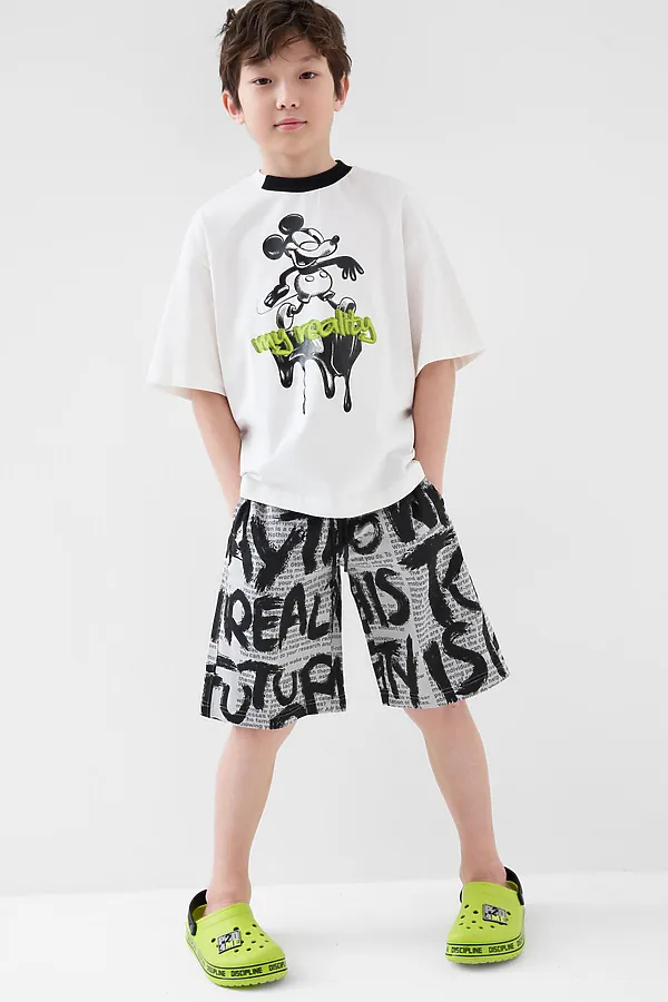 Комплект трикотажный для мальчиков: фуфайка (футболка), шорты PLAYTODAY, разноцветный - фото 2